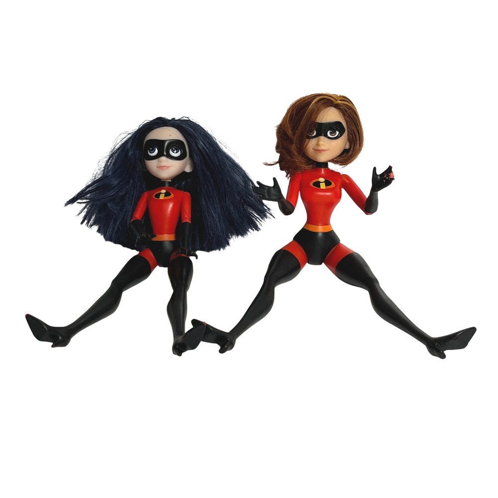 Disney Pixar Incredibles Dolls Violet Parr Elastigirl Set Action Figure Lot of 2